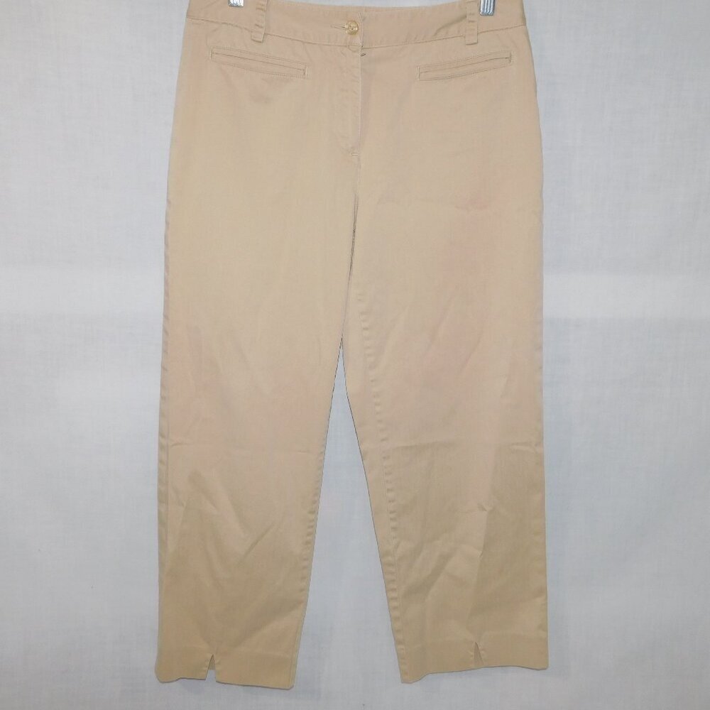 Liz Claiborne Liz Golf LizGolf Womens Crop Chino Audra Golf Pant 6 Tan